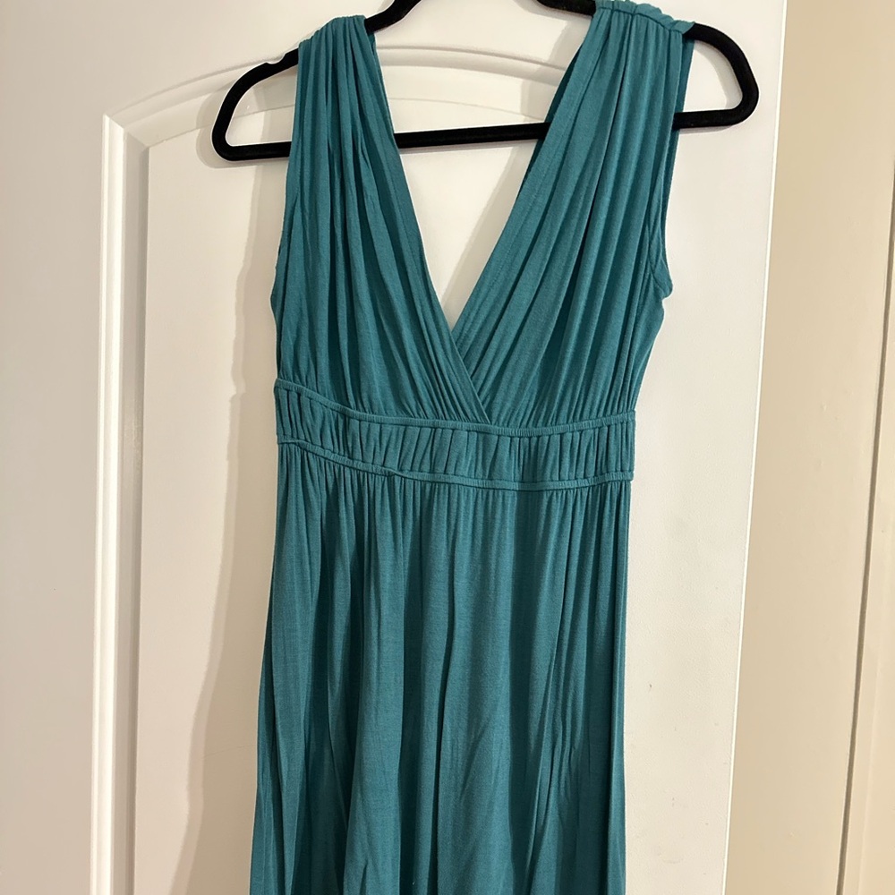 Casual Teal Sleeveless Dress